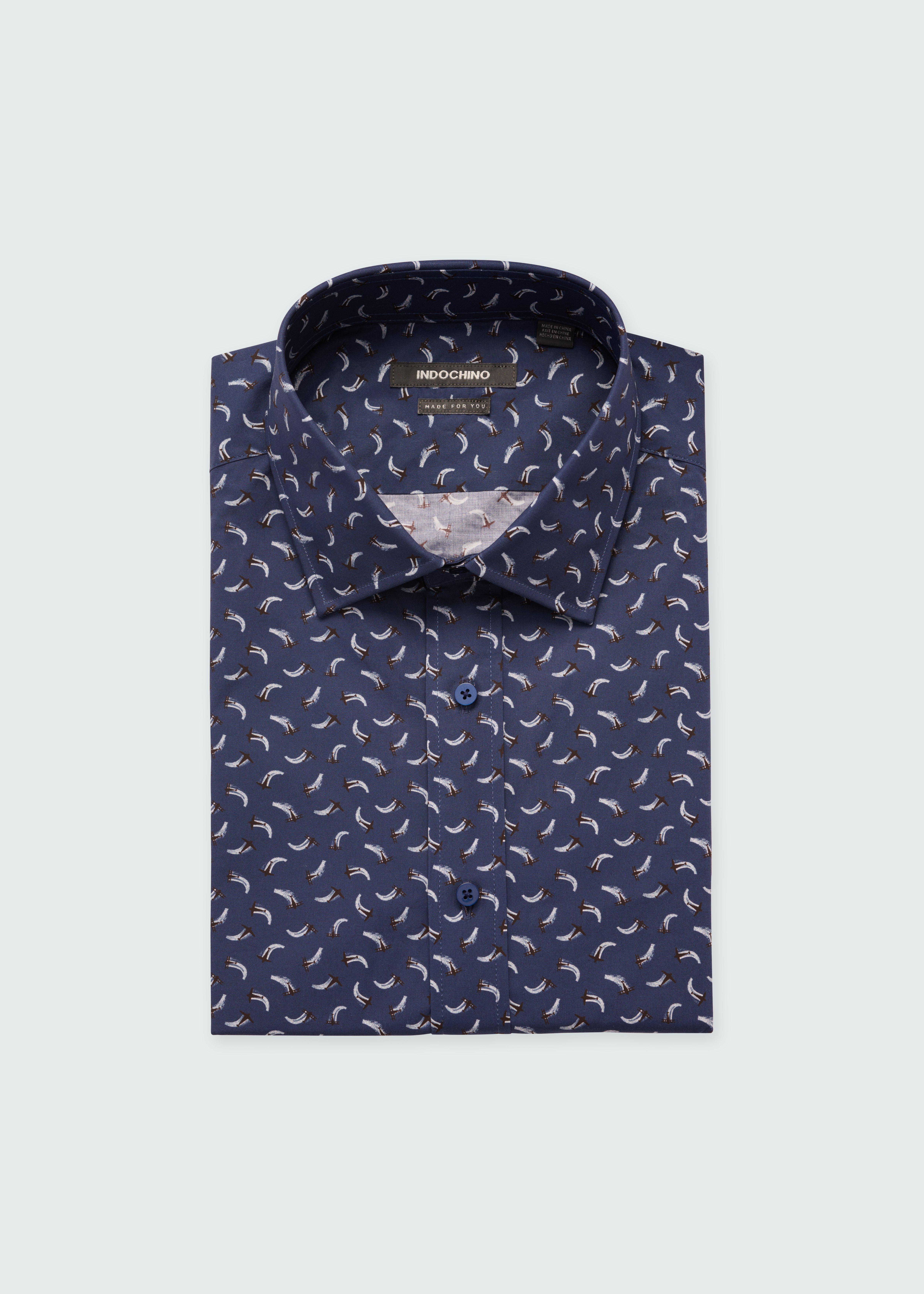 navy mens print shirt m main image 1