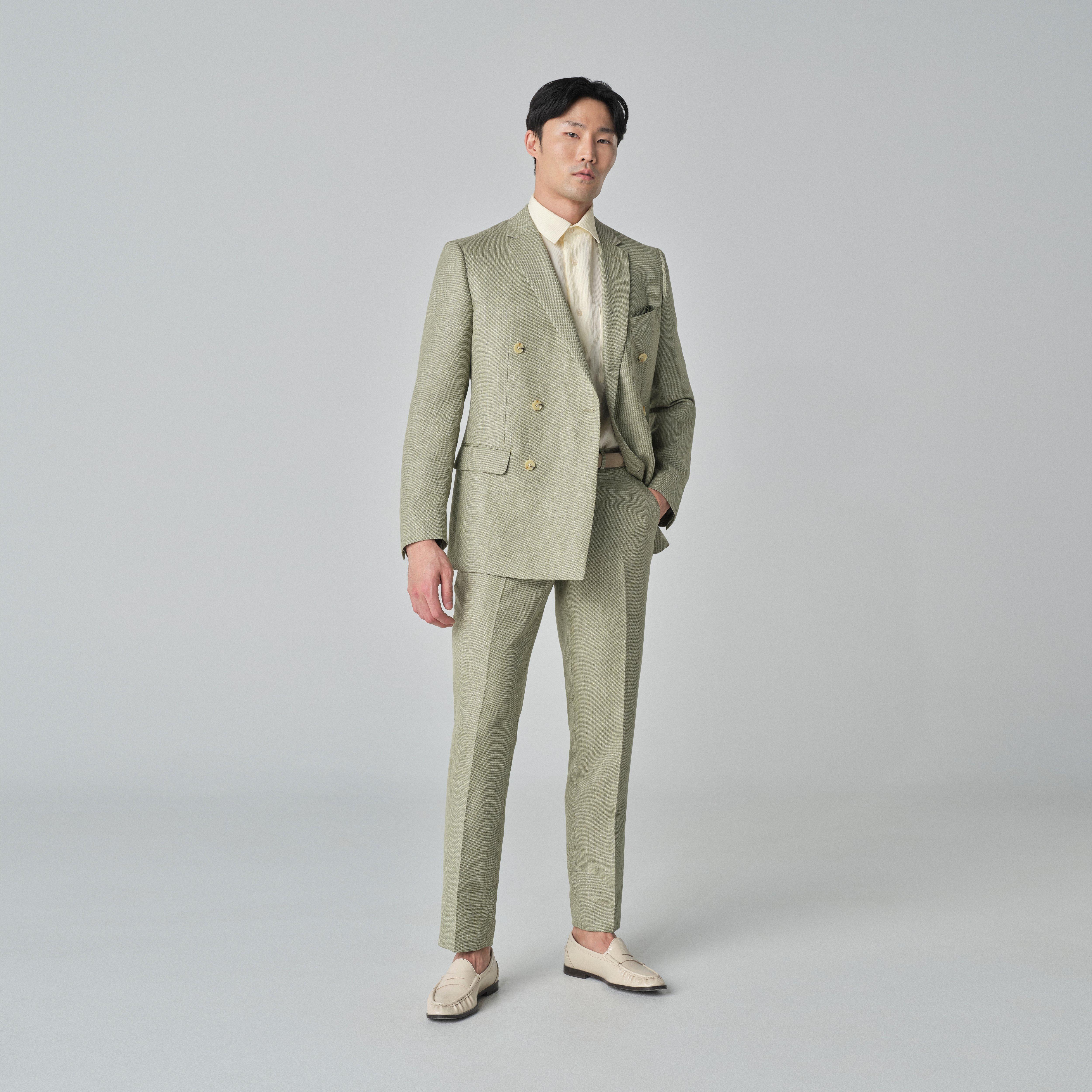 Men's Custom Suits -Outwell Dobby Sage Suit | INDOCHINO