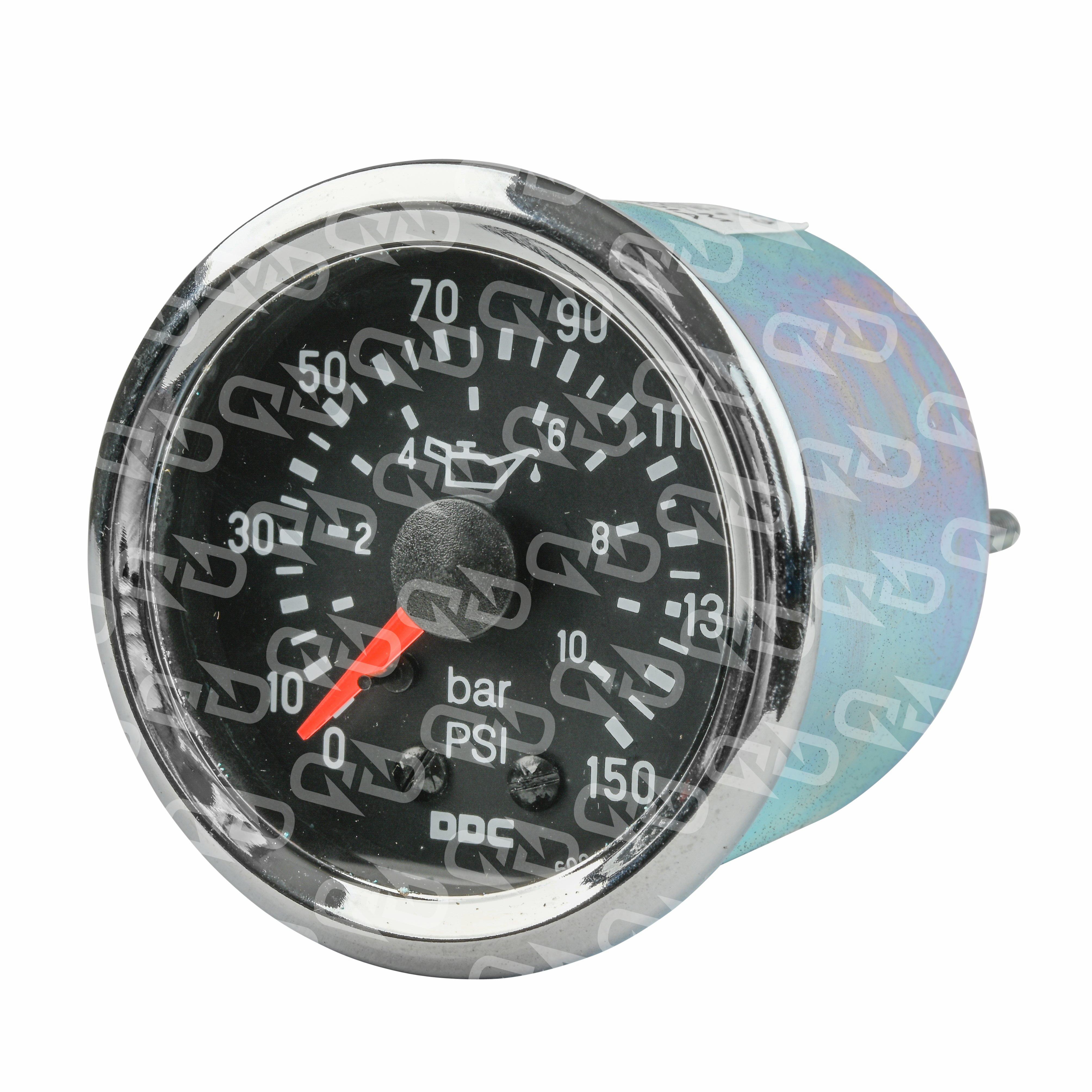 Detroit Oil Pressure Gauge, Chrome DDE 23520721 Diesel Dash