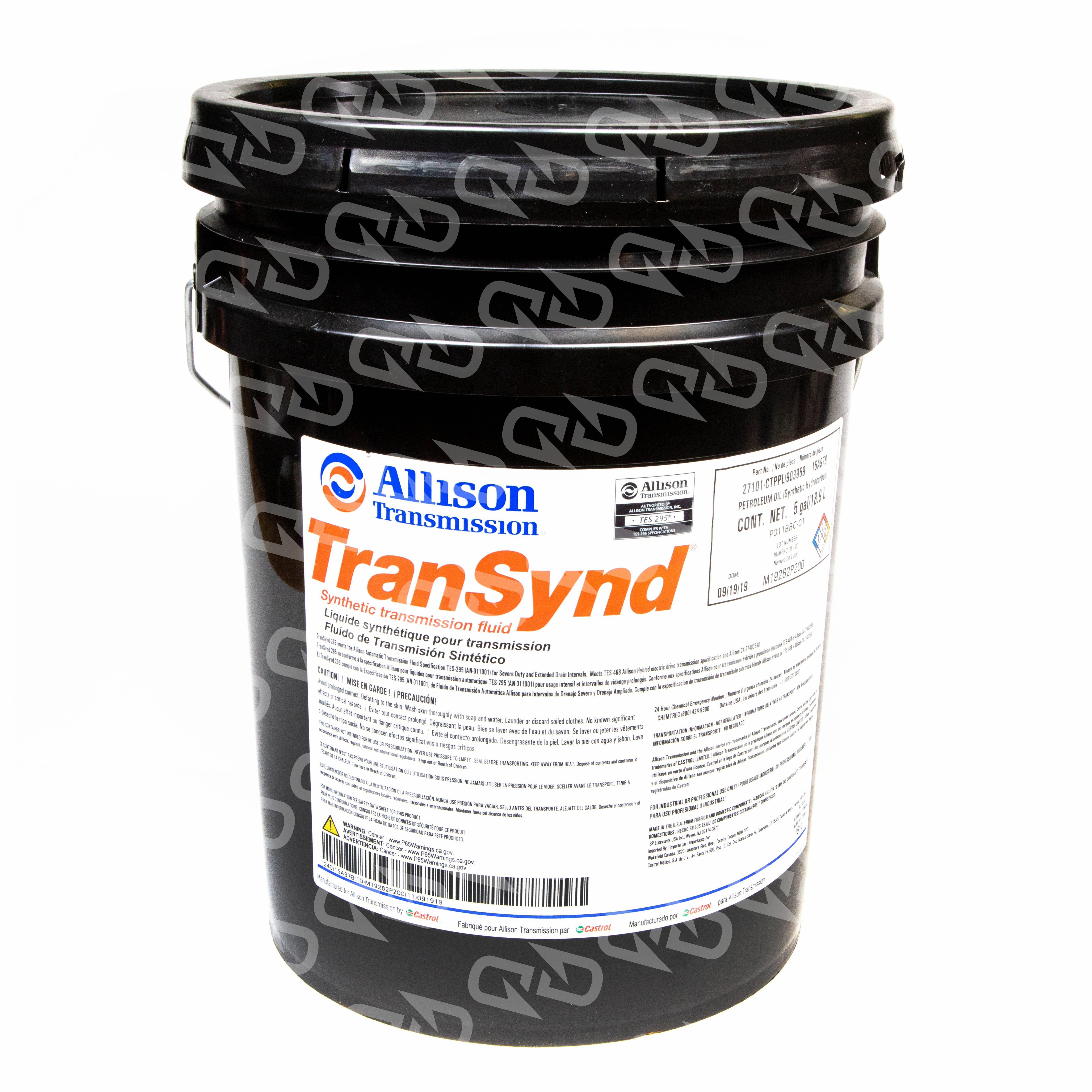 TranSynd Synthetic Transmission Fluid, 5 Gallon, Compatible with 295