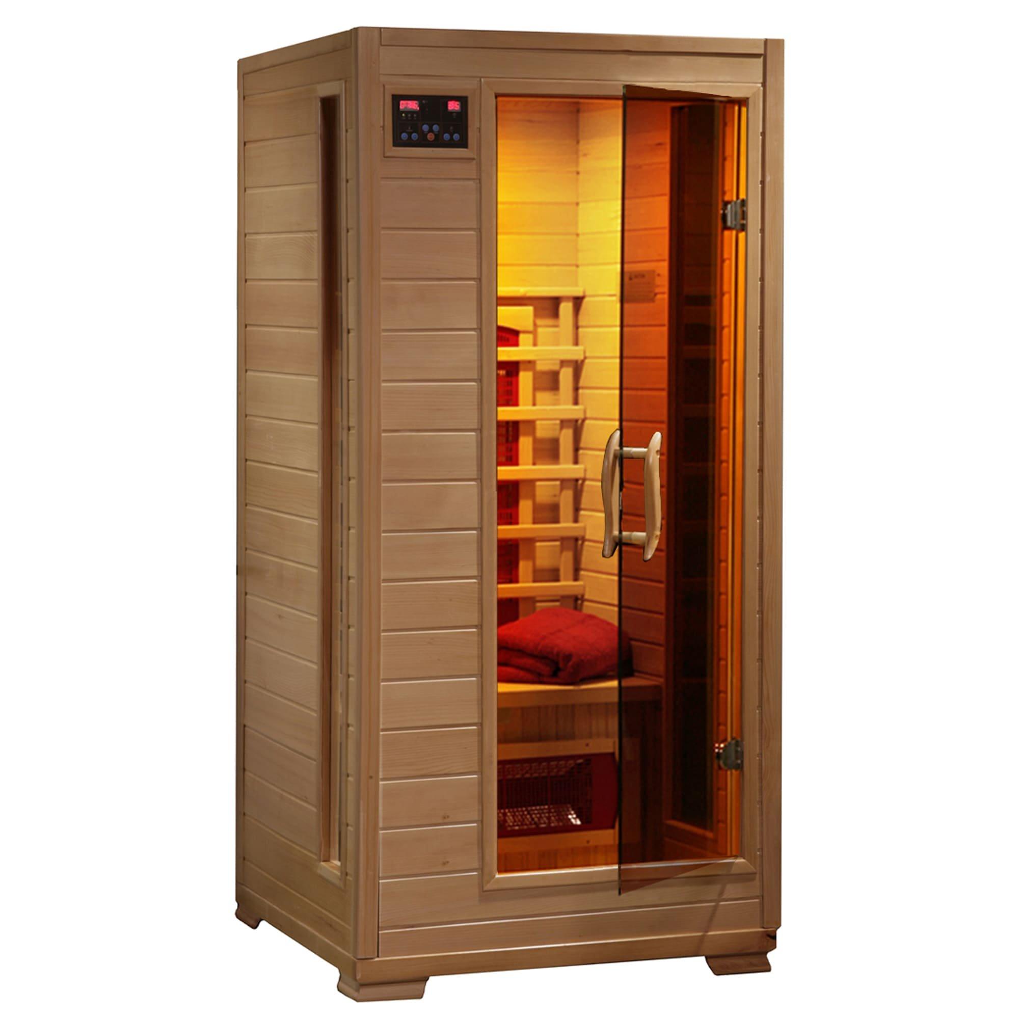 Heatwave Buena Vista 1 2 Person Hemlock Infrared Sauna w 3 Ceramic Heaters