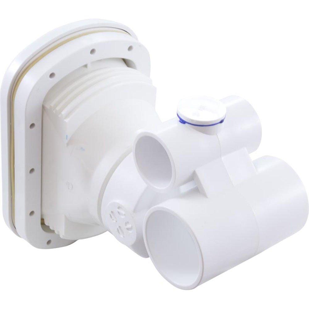 Complete Jet, Hydro-air Vertassage W/ Backing Plate, 1-1/2 Inch S Water X 1 Inch S Air, Hole Size 5-1/4 Inchw X 7 Inchh, White