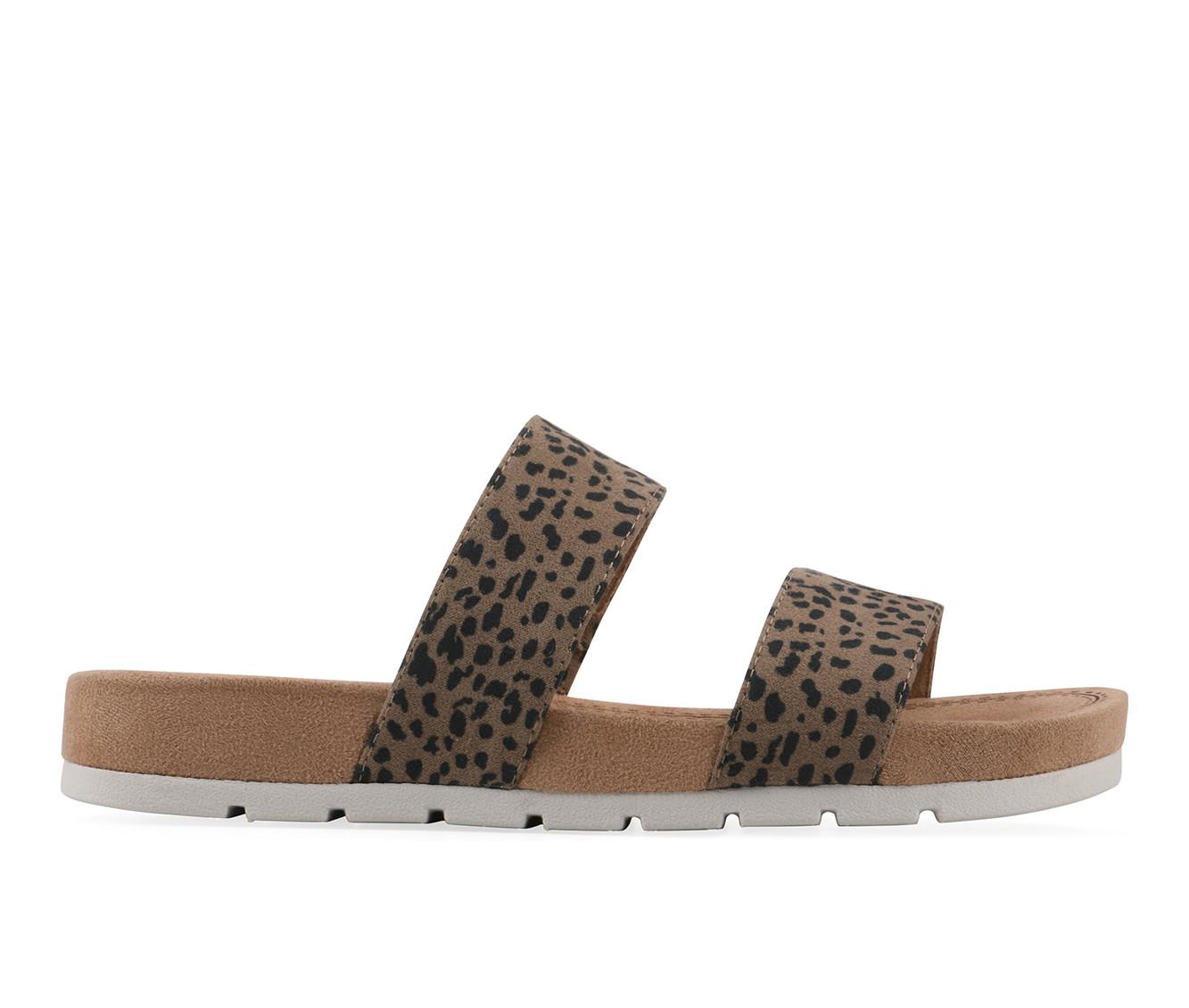 #94 Cliffs by White Mountains Slippers - Size 10W, Tan & Cream Cliffs by White Mountain Slide Sandals - Chill - QVC.com main image 2