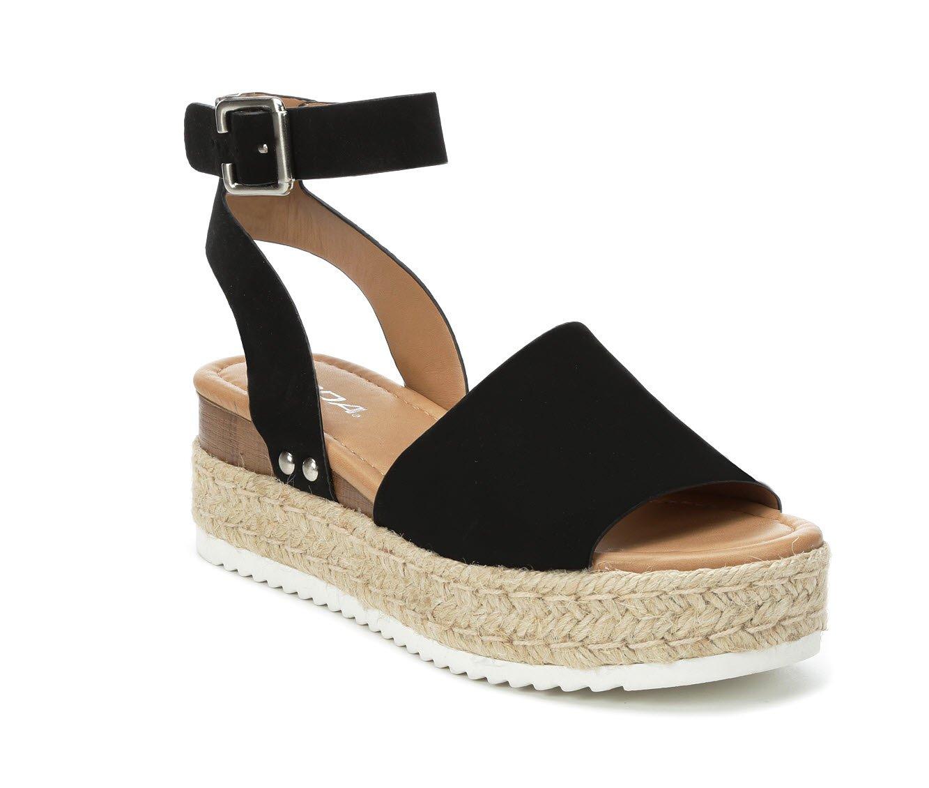 black platform sandals soda