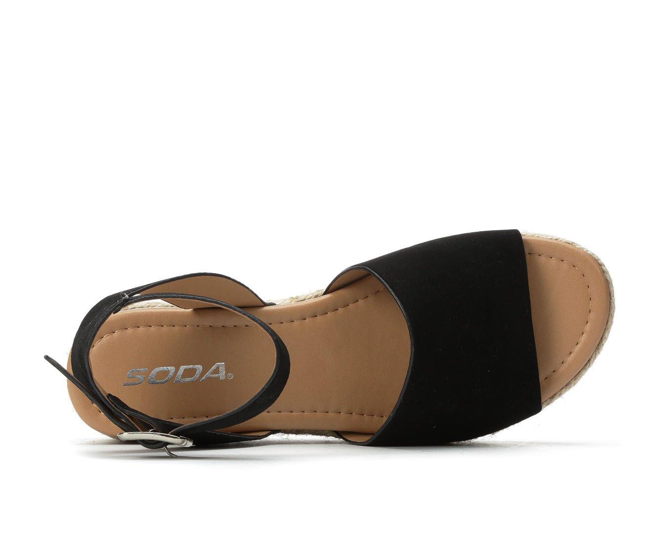 black platform sandals soda