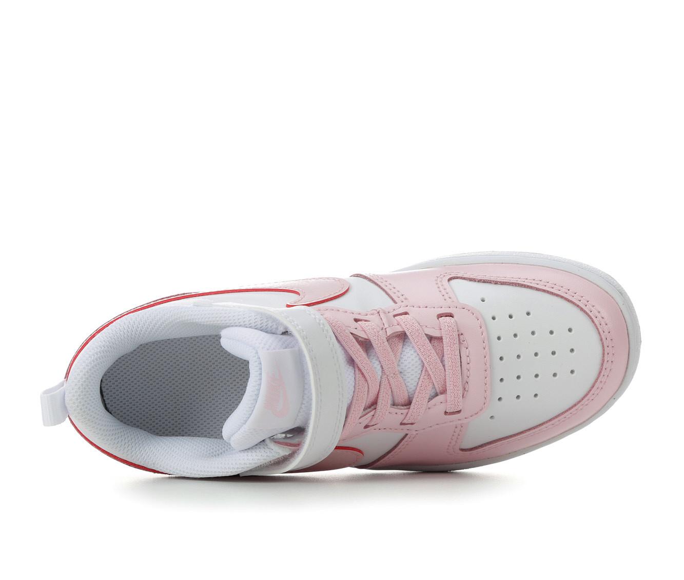 nike girls court borough 2 mid top sneaker - white