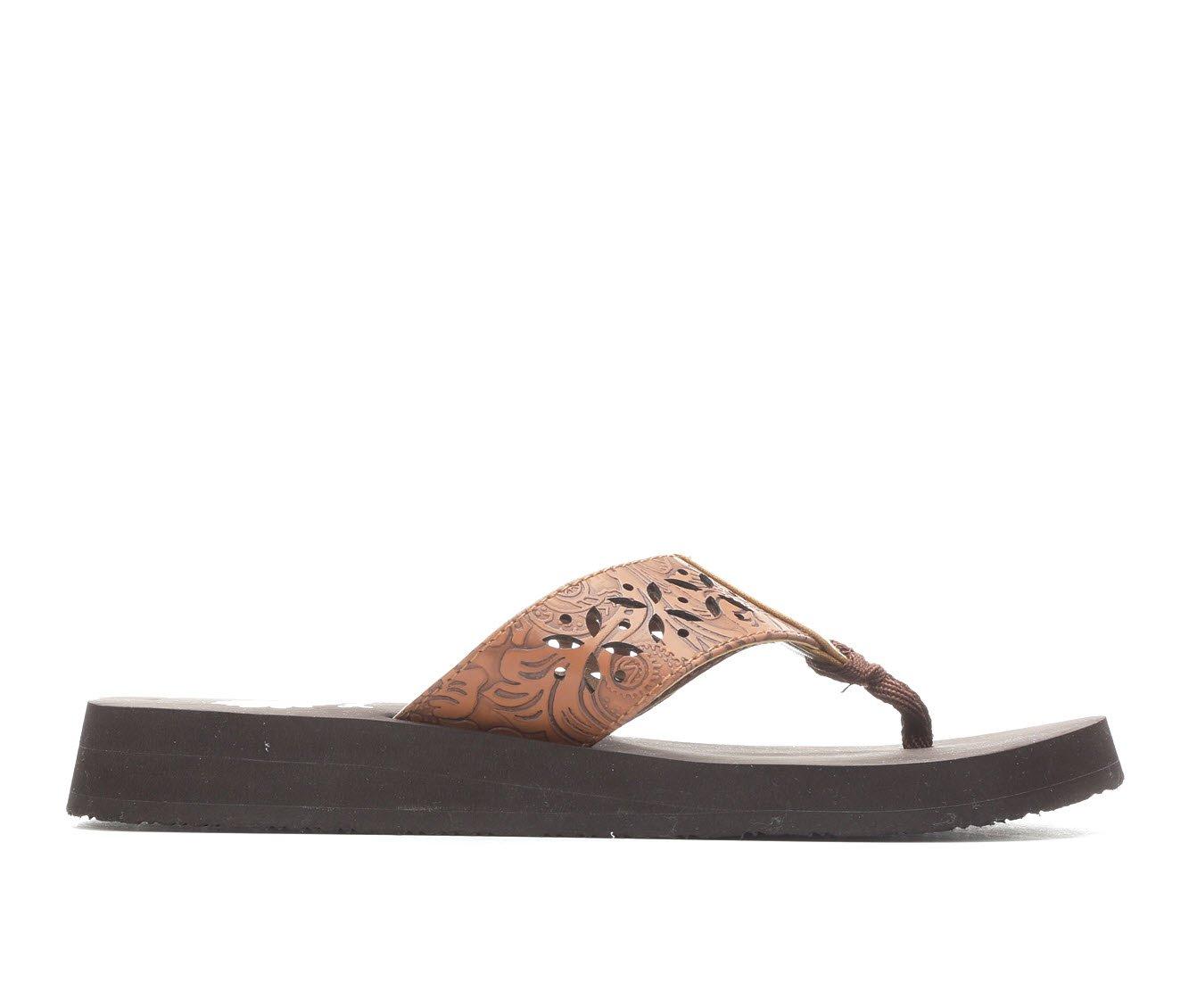 Teva Women's Brown Leather Flip Flops Thong Sandals Flats Size 9