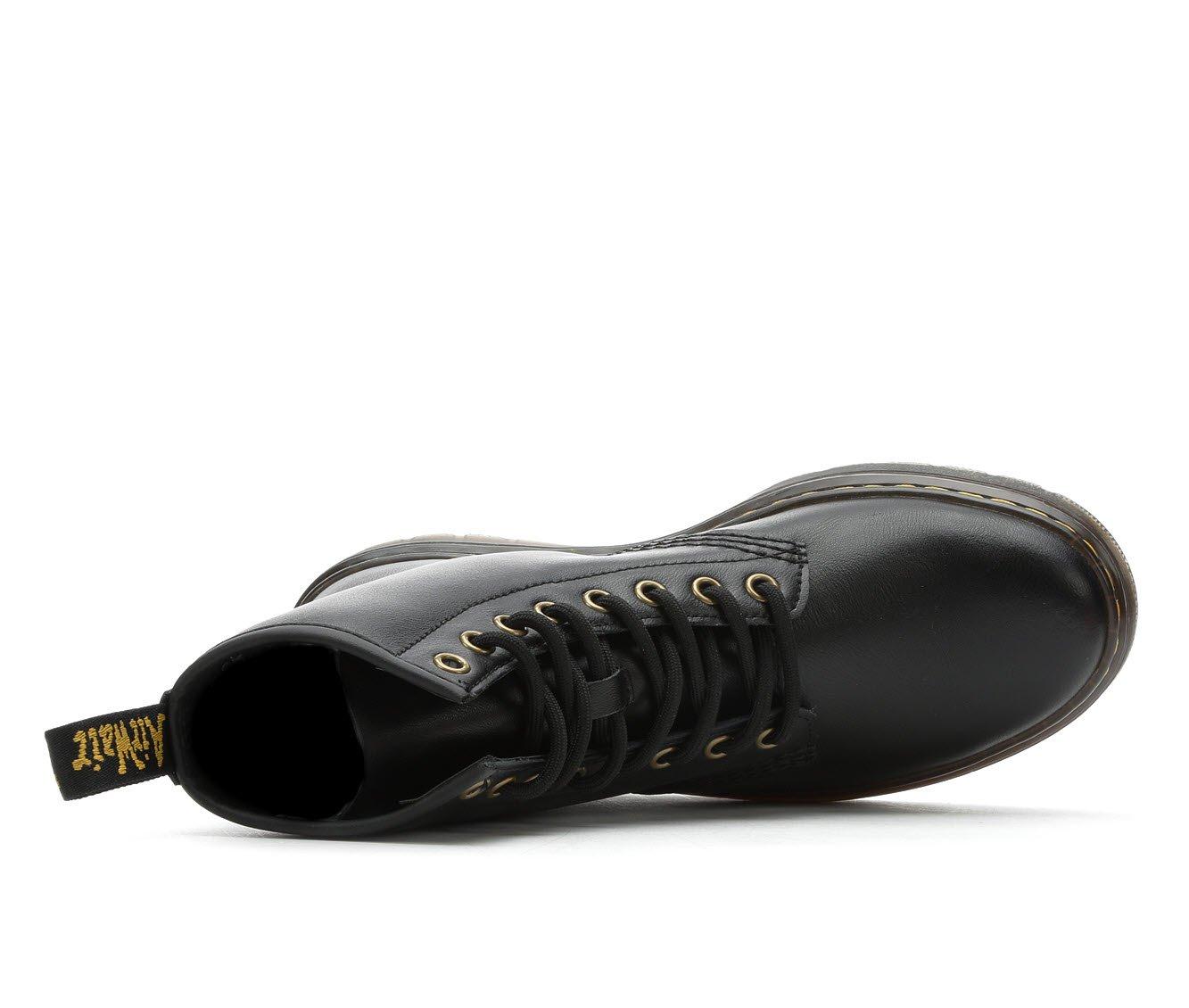 DR MARTENS White Leather Zavala Lace Up Combat Ankle Boots Womens Size