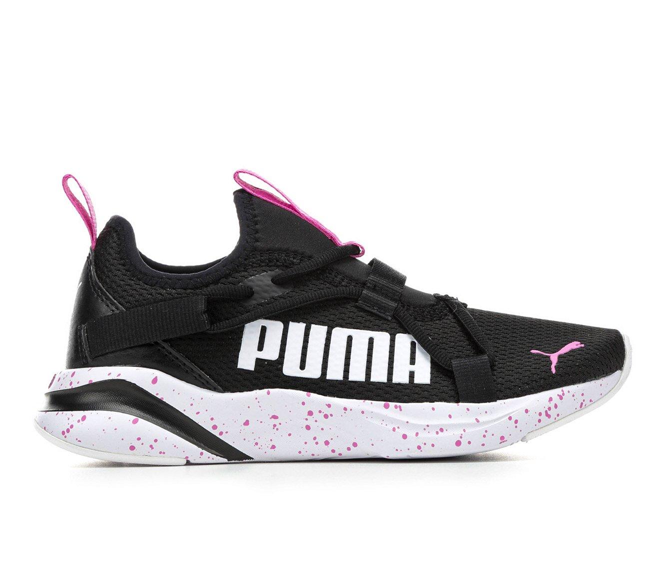 Puma Tênis de corrida Softride Softride Sophia, branco-paraíso rosa preto,  4 EUA unissex criança grande, Puma Branco/Rosa paraíso Rosa/Puma Preto