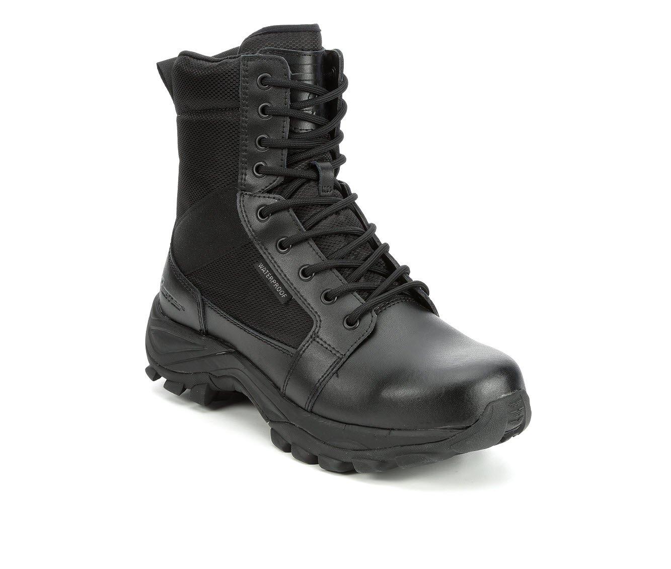 black zip up work boots