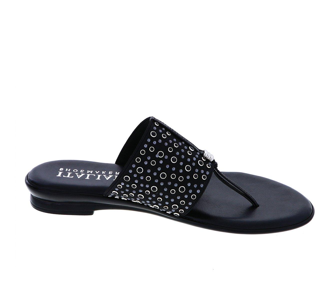 Italian shoemakers best sale rhinestone sandals black