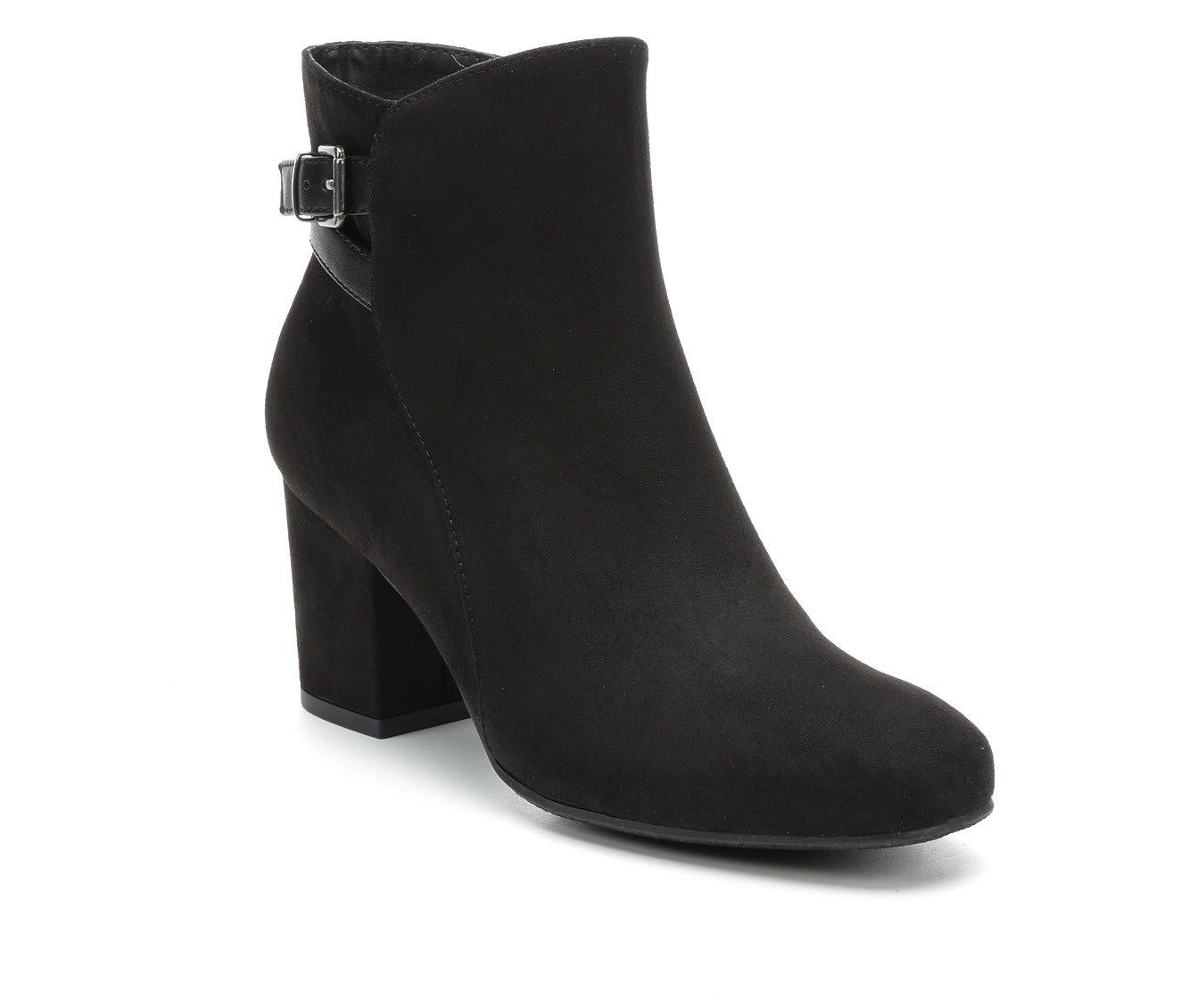 comfy black heeled boots