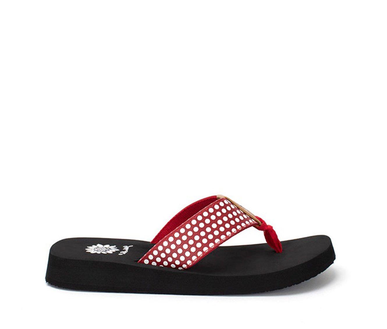 Yellow box red on sale sequin flip flops