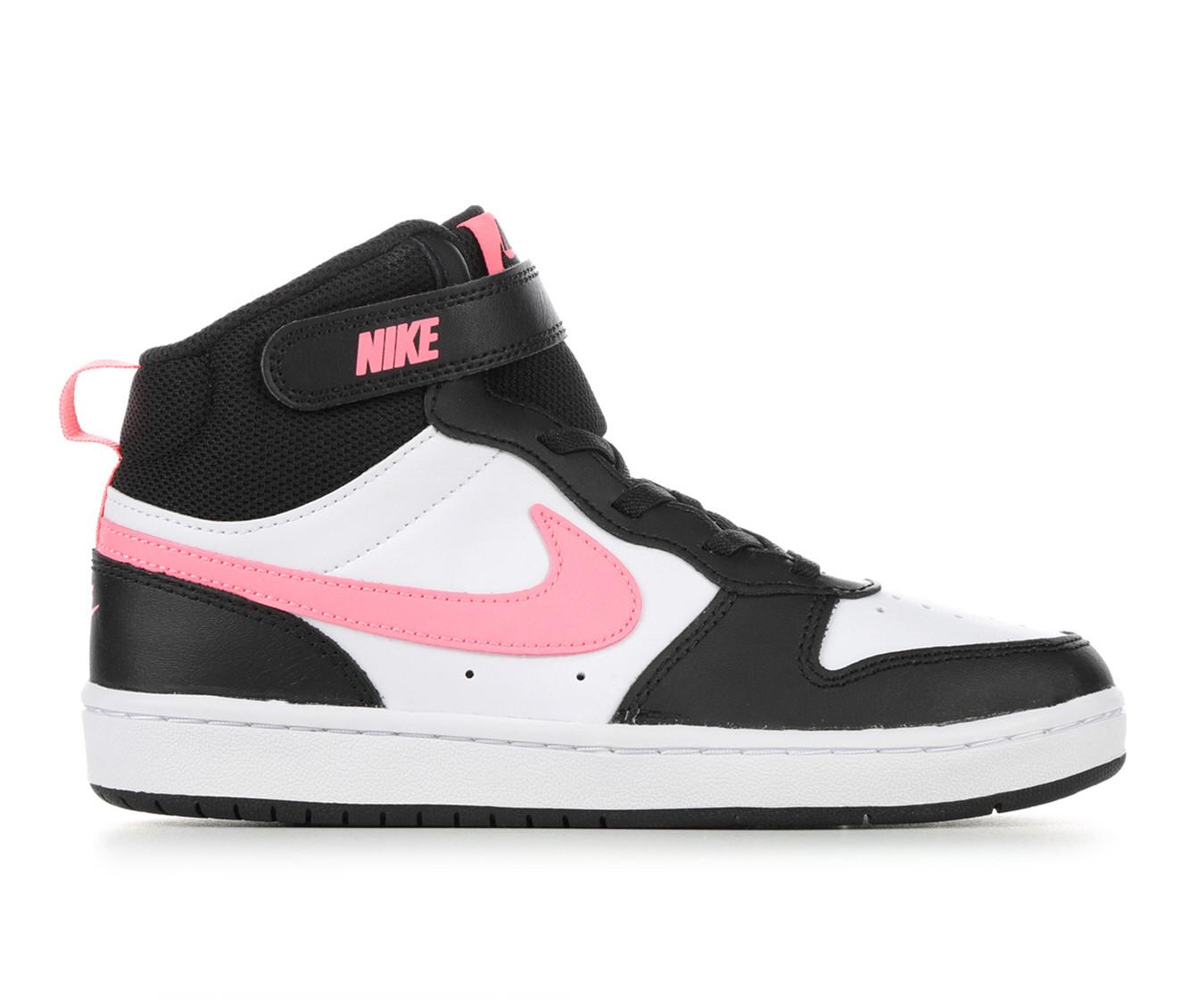 nike girls court borough 2 mid top sneaker - white