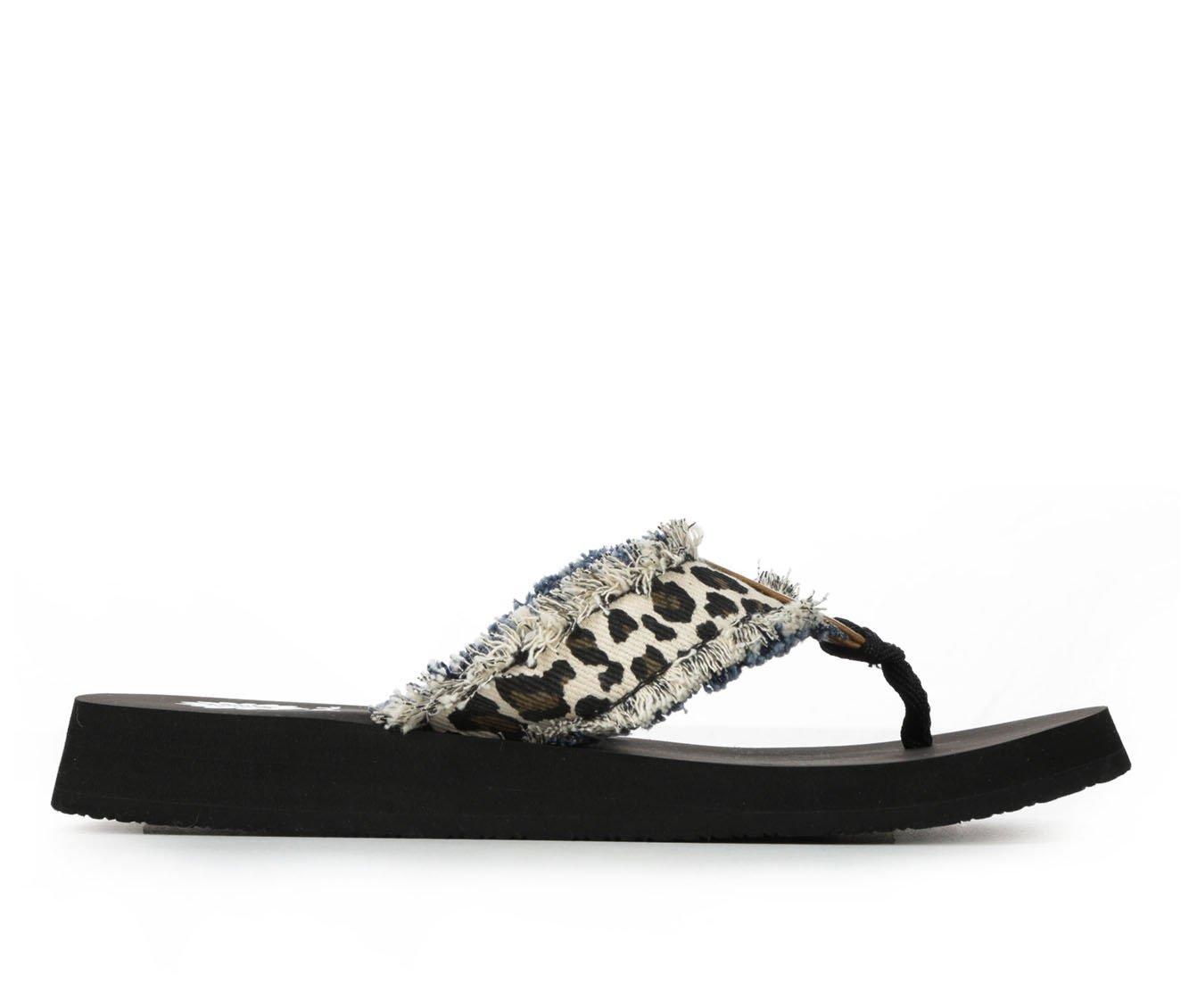 yellow box fayth leopard flip flops