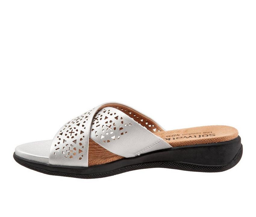 SoftWalk Womens Tillman Leather Open Toe Casual Slide Sandals 