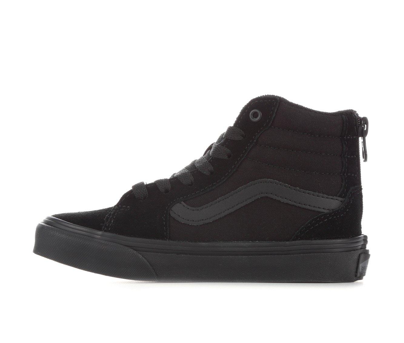 plain black vans high tops