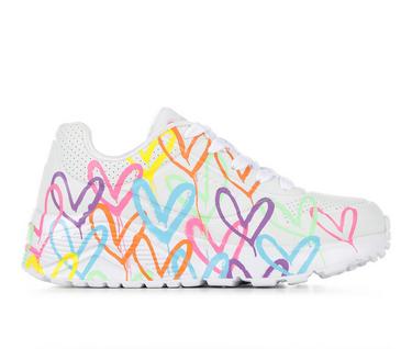Girls' Skechers Little Kid & Big Kid Uno Lite Heart Wedge Sneakers