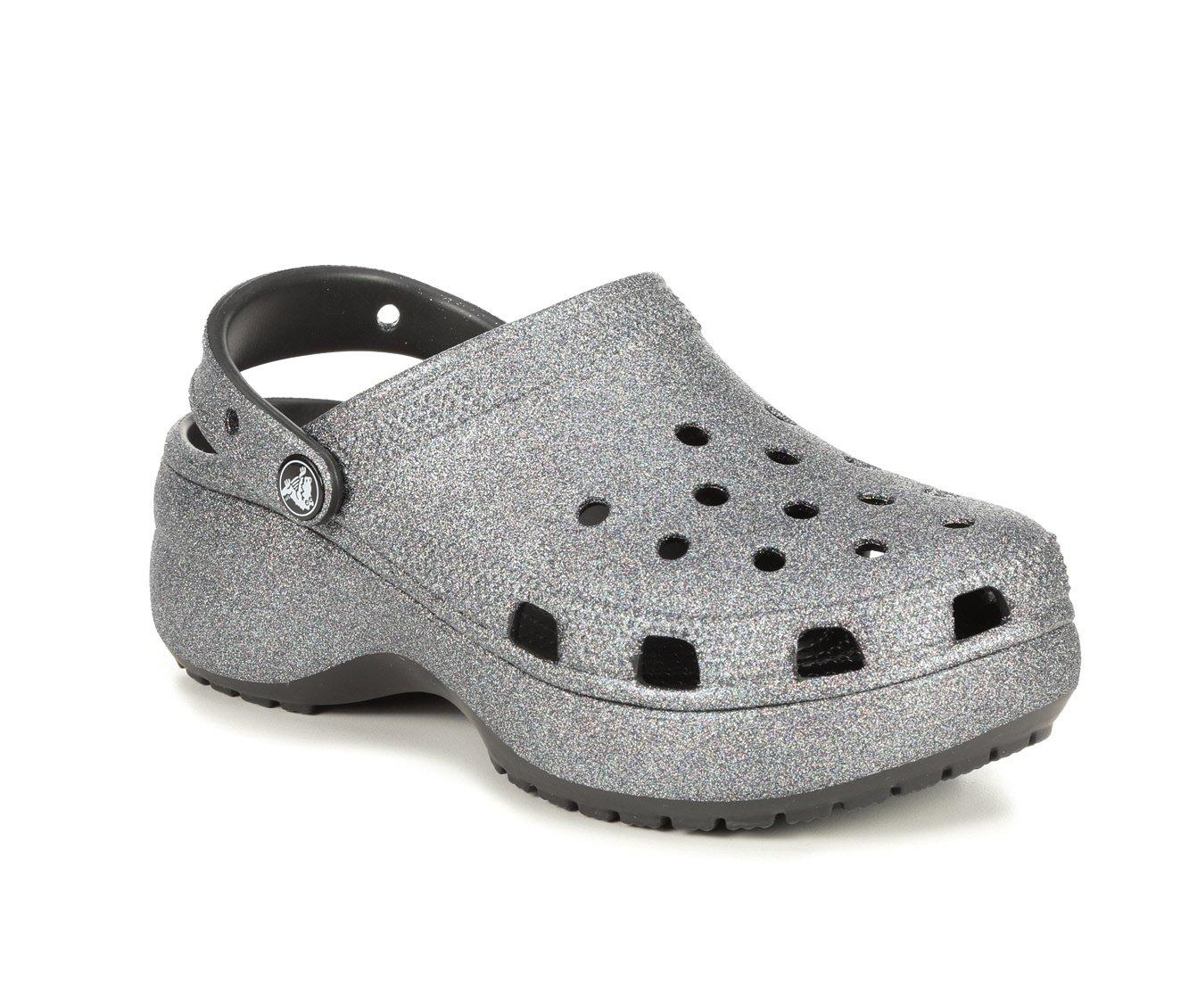 glitter platform crocs