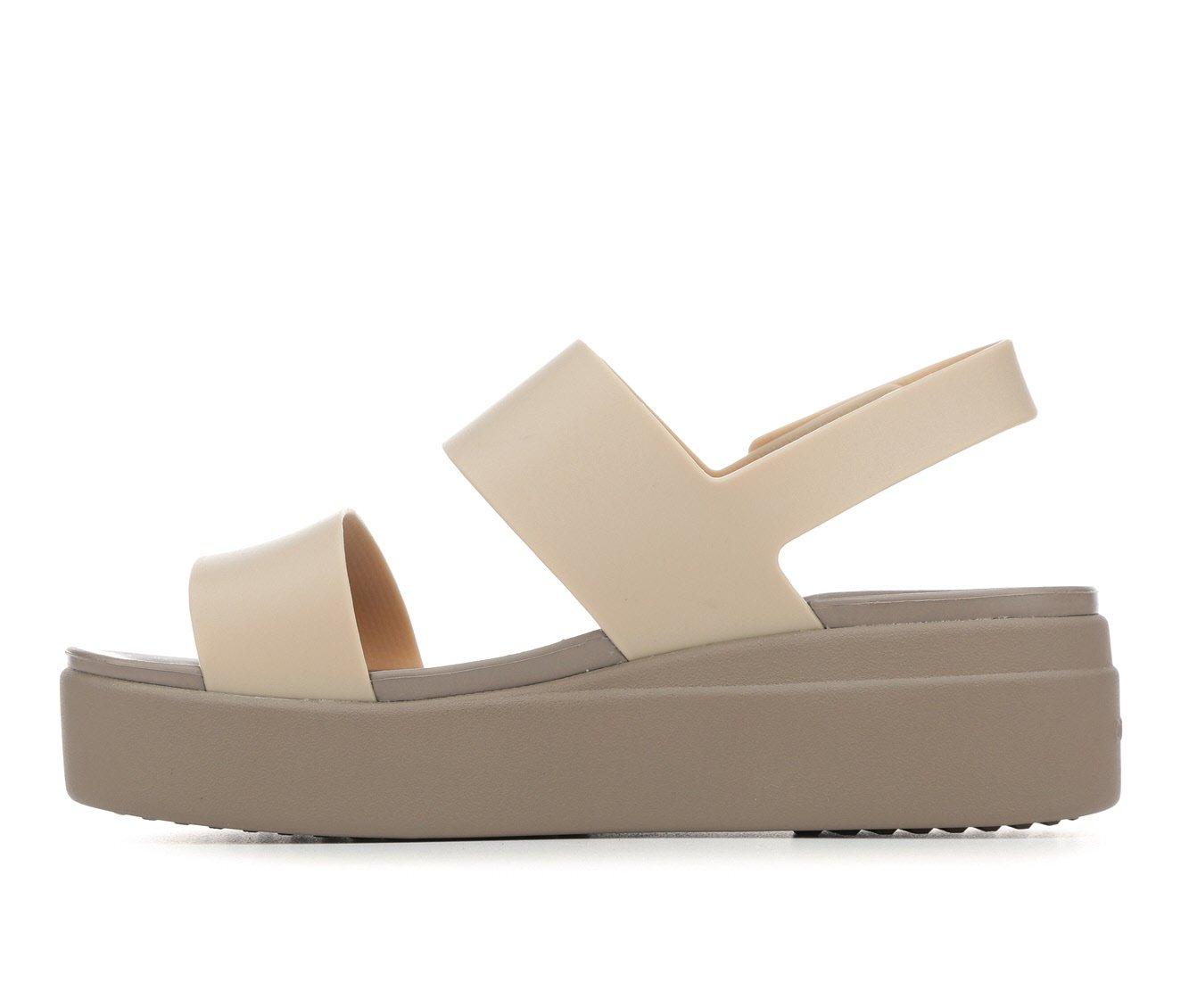 crocs platform sandals white