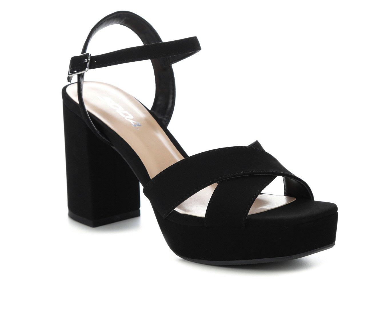 black platform evening shoes