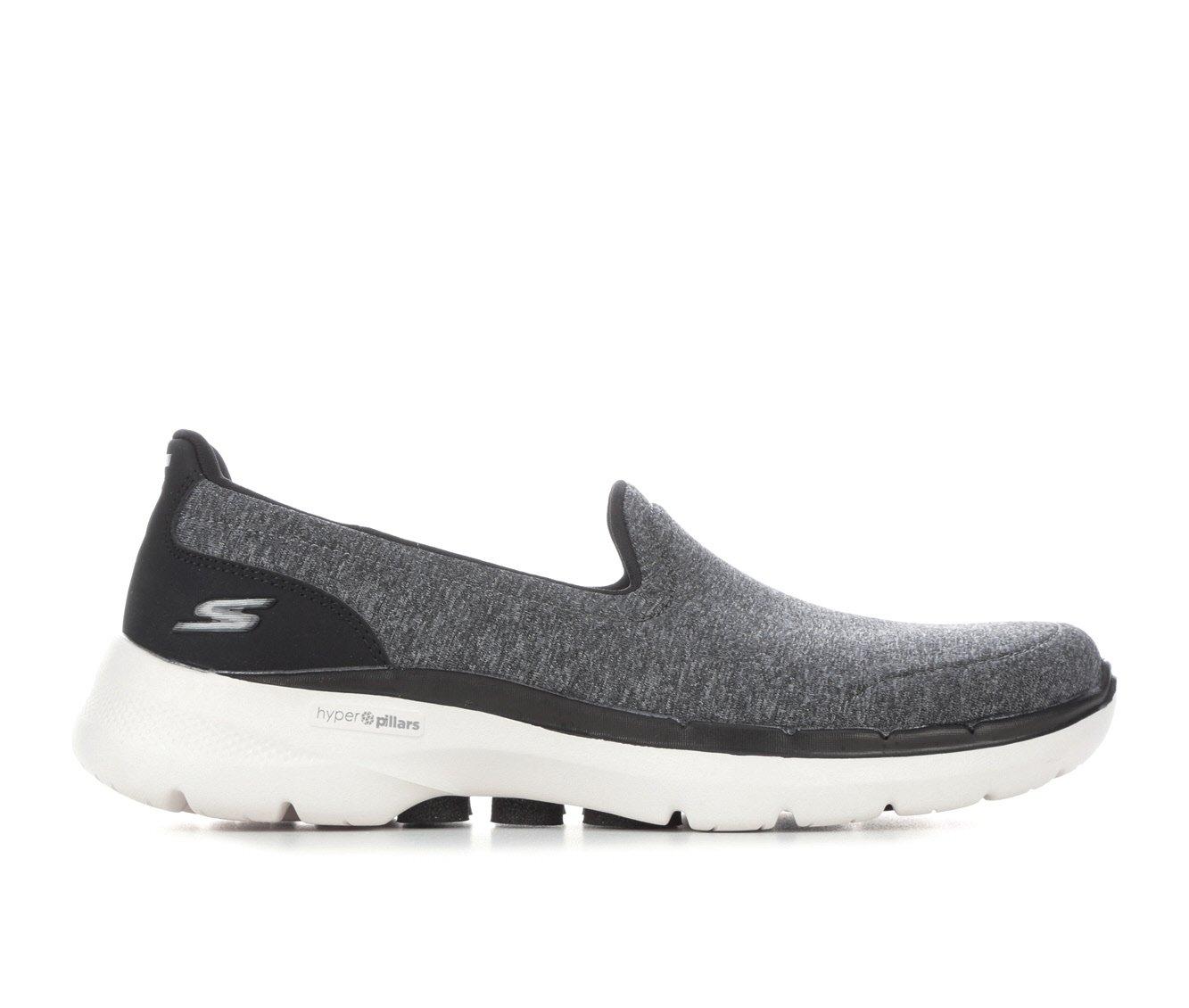 skechers black and white slip on