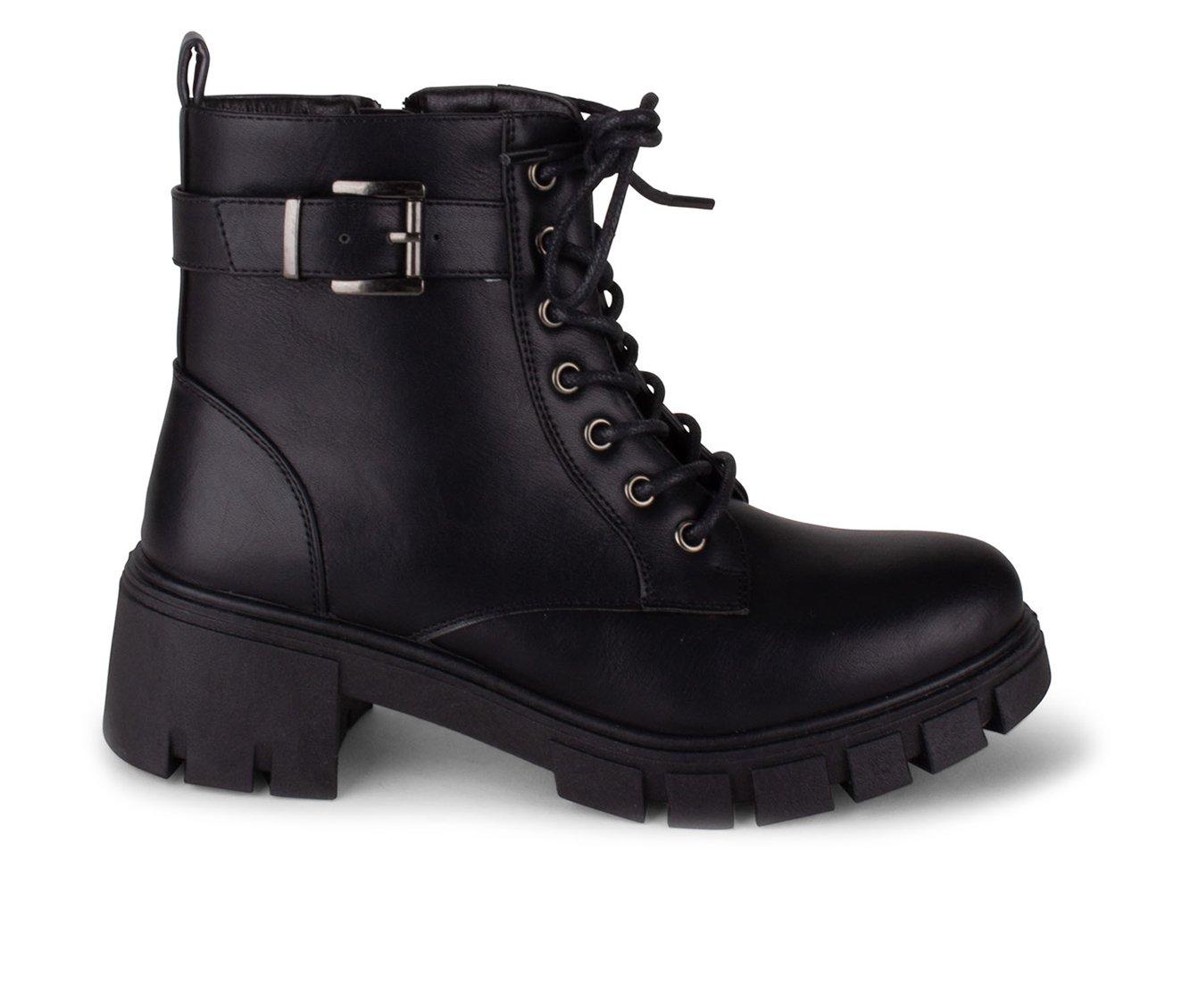 Women's lace clearance up biker boots