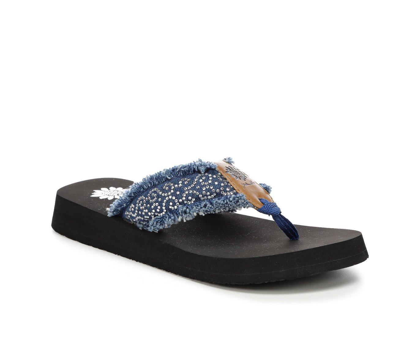 yellow box rhinestone flip flops