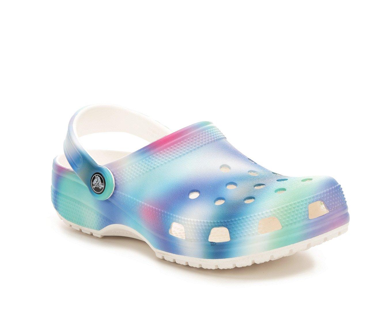 Adult discount rainbow crocs