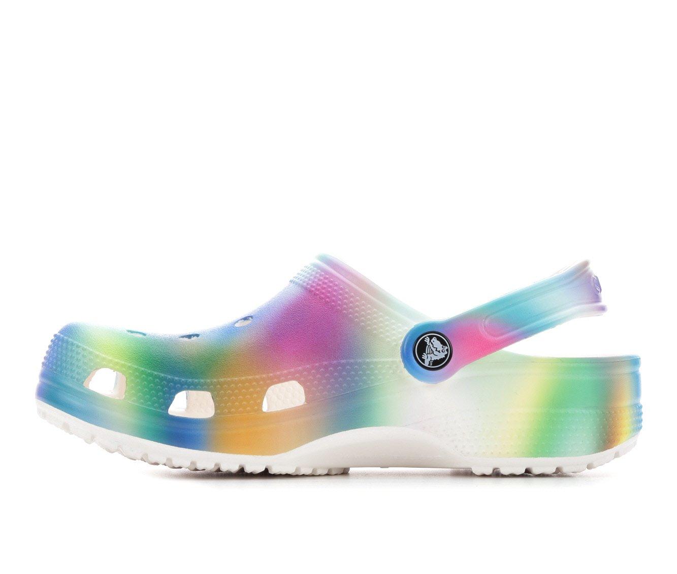 Rainbow discount crocs adults