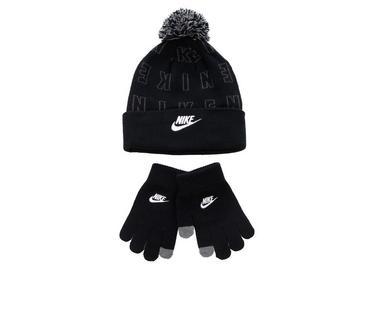 Nike Youth Jacquard Pom Beanie & Gloves Set