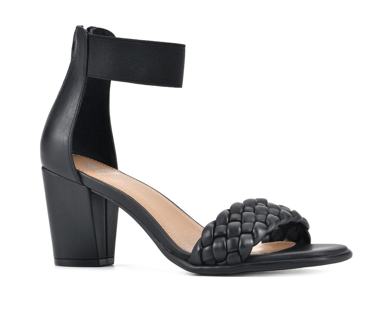dress sandals low heel black