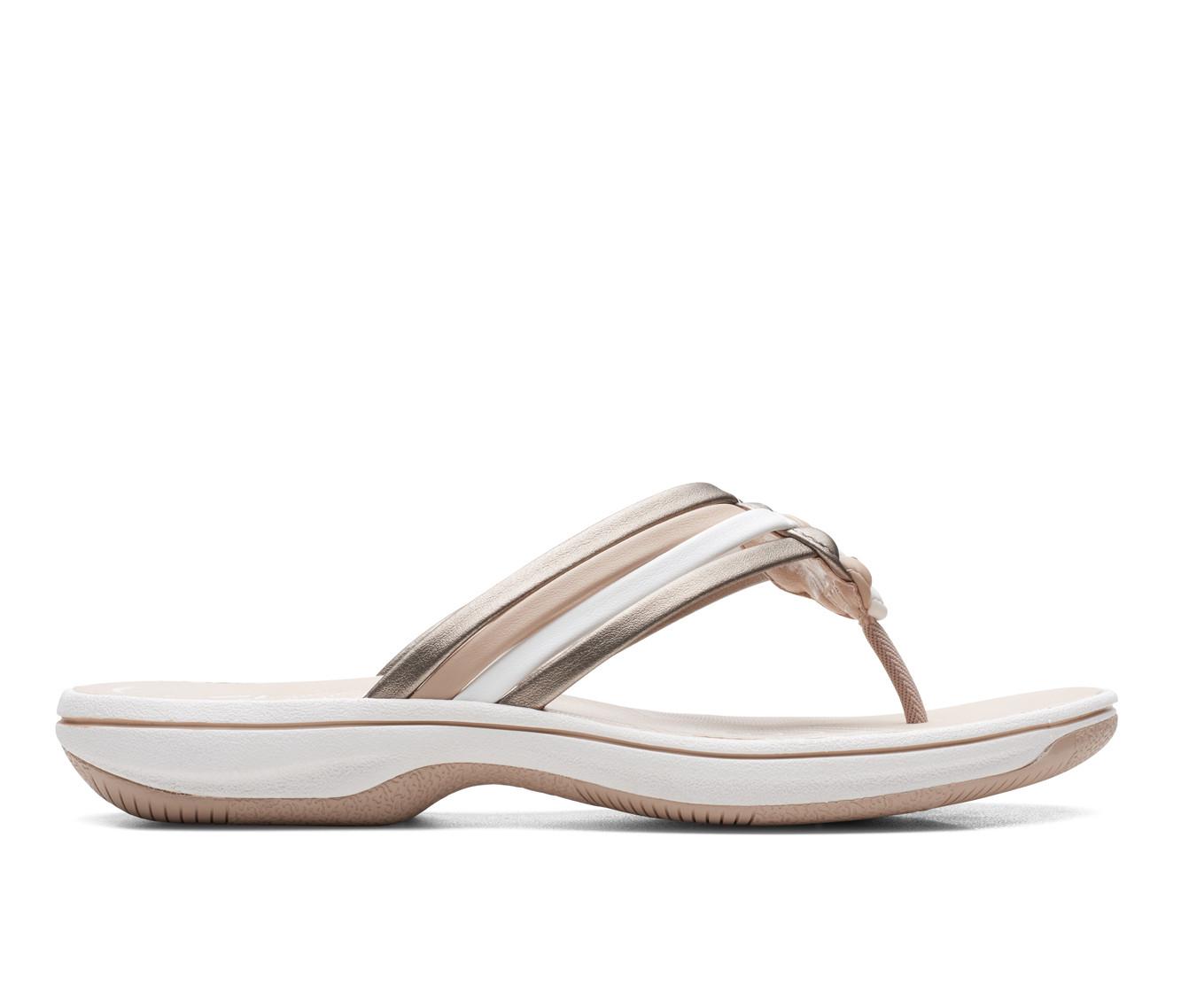 Clarks silver flat clearance sandals