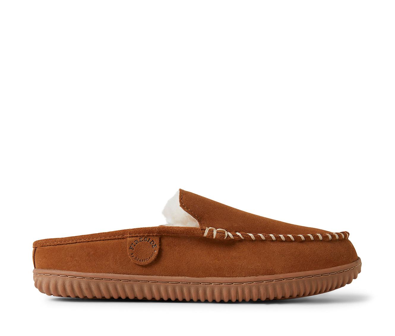 Fireside by Dearfoams Men's Gold Coast Genuine Shearling Slippers