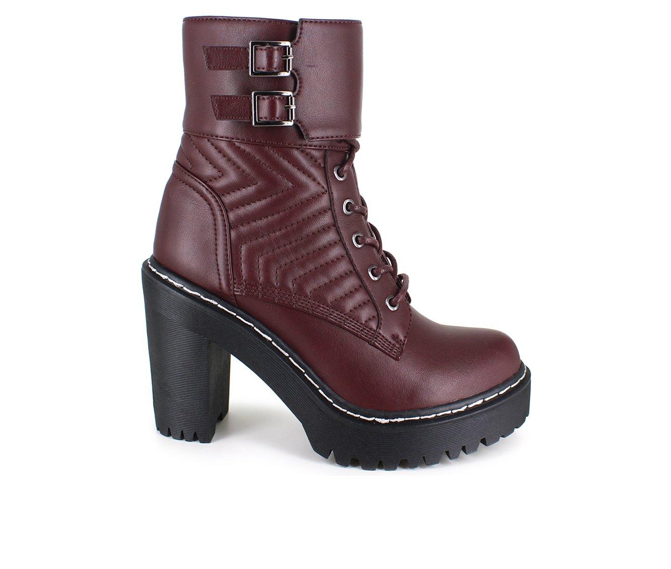 Women's XOXO Jackie Heeled Combat Booties