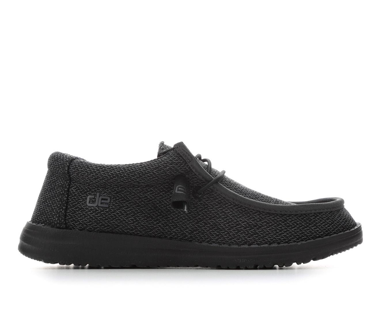  Hey Dude Wally Sport Mesh Black/Black Size 8, Men's Shoes, Men's Slip On Loafers, Comfortable & Light Weight
