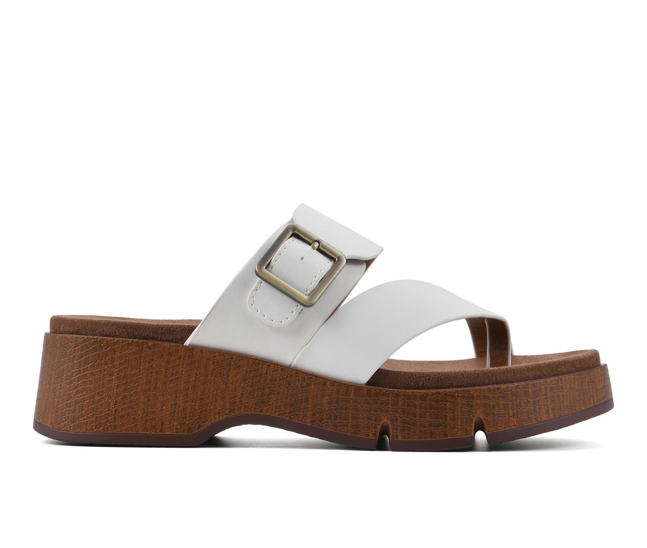 Women's White Mountain Leftover Platform Footbed Sandals