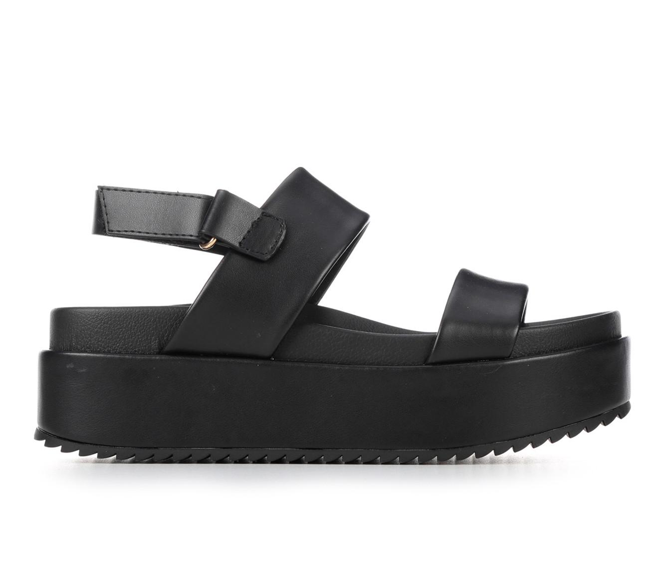 Sandals hot sale black platform