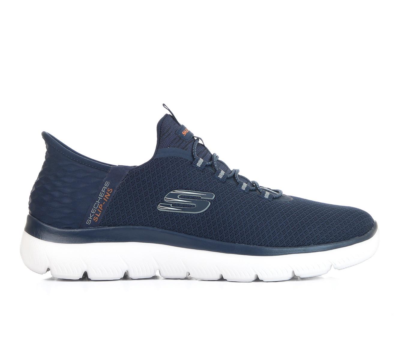 White skechers slip hot sale on tennis shoes