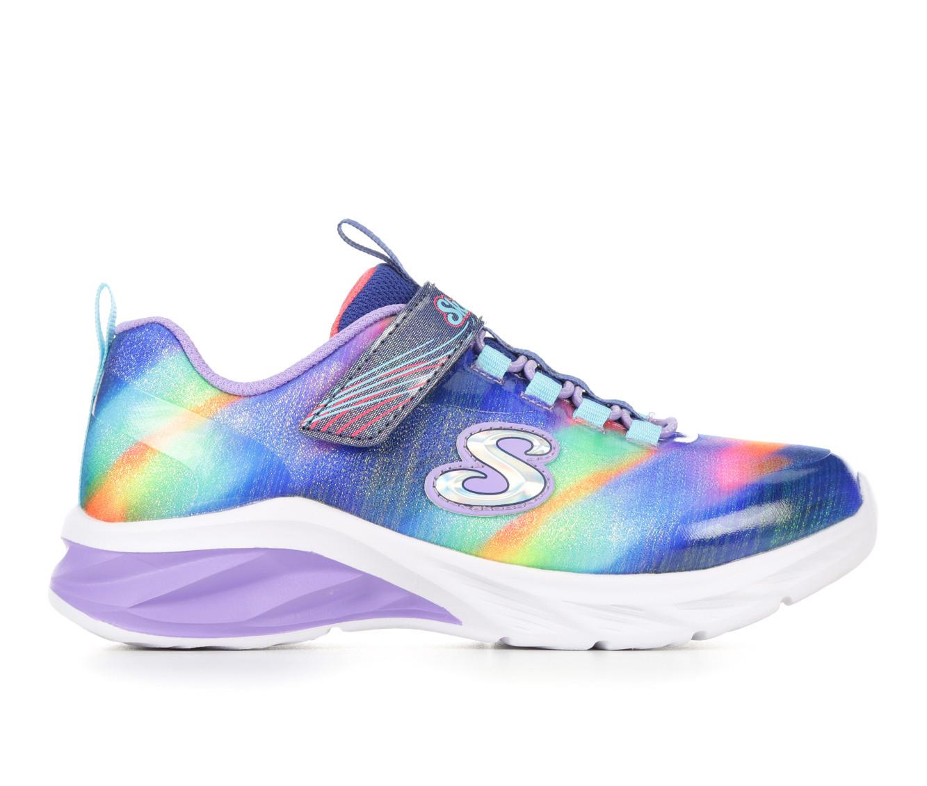  Skechers Girls Shoutouts-Shine ON Sneaker, Lavender,5 Big Kid