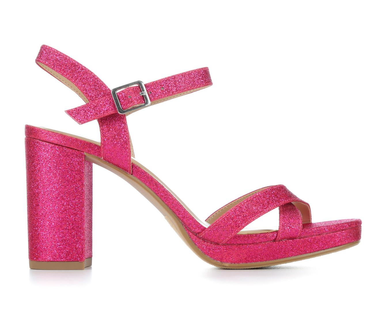 Glamorous Espadrille Wedge Sandals in Hot Pink Micro