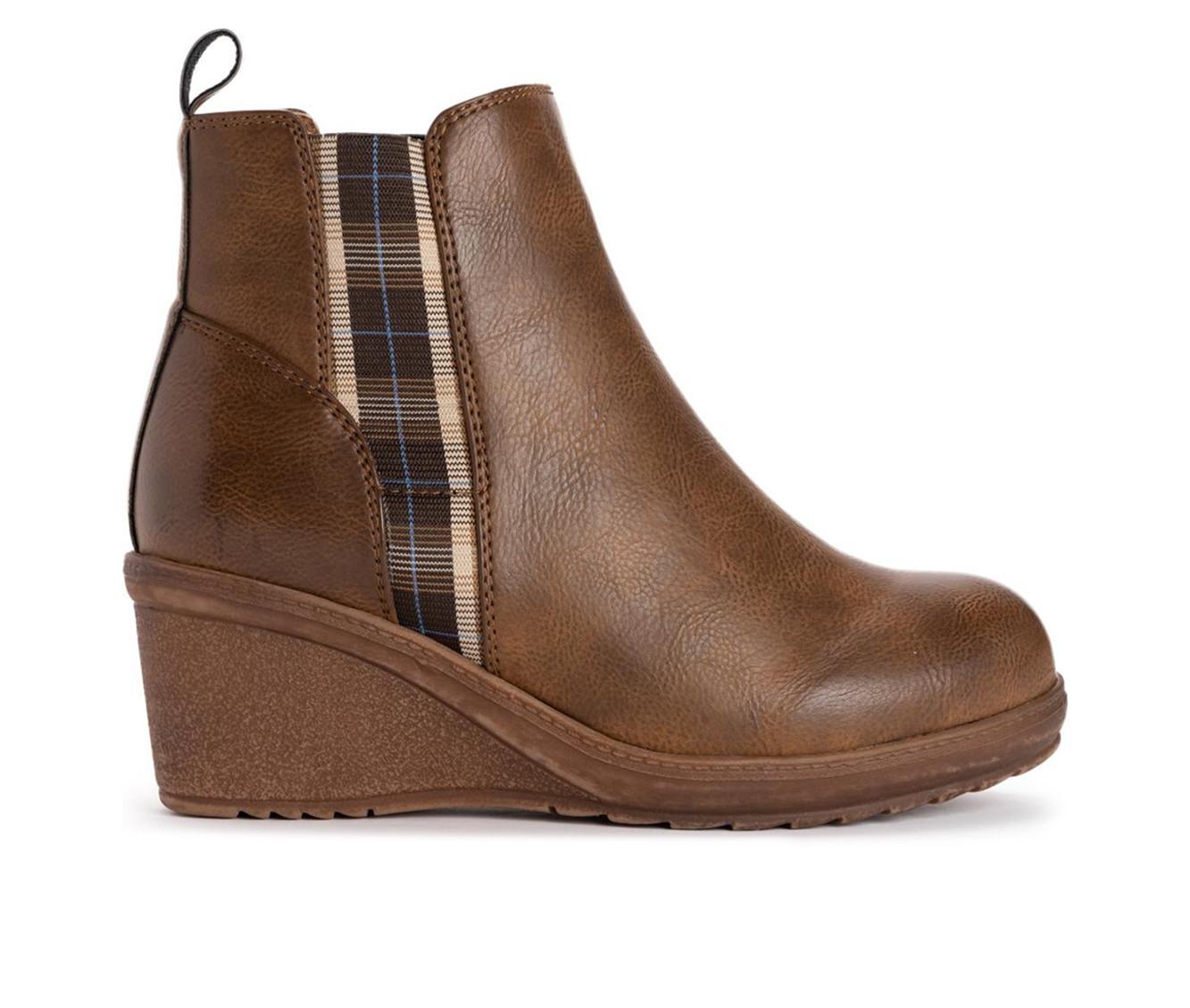 Women's MUK LUKS England Oxford Wedge Booties