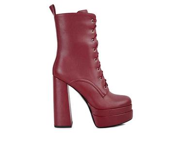 Women's London Rag Meows Lace Up Platform Heeled Boots