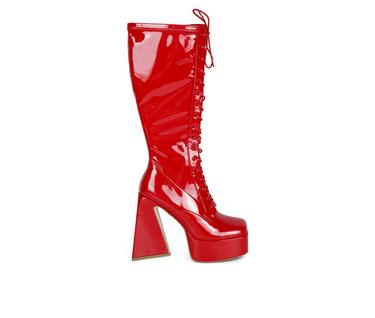 Women's London Rag Snowflakes Knee High Platform Boots