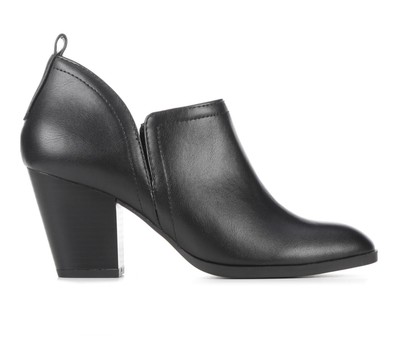 Womens black hot sale heeled booties