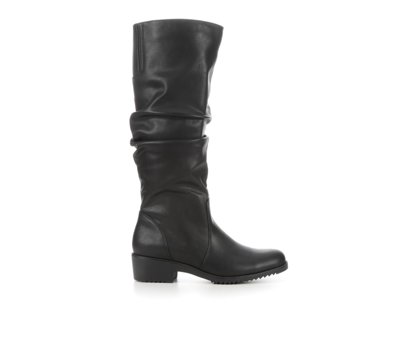 Ladies black knee high boots best sale