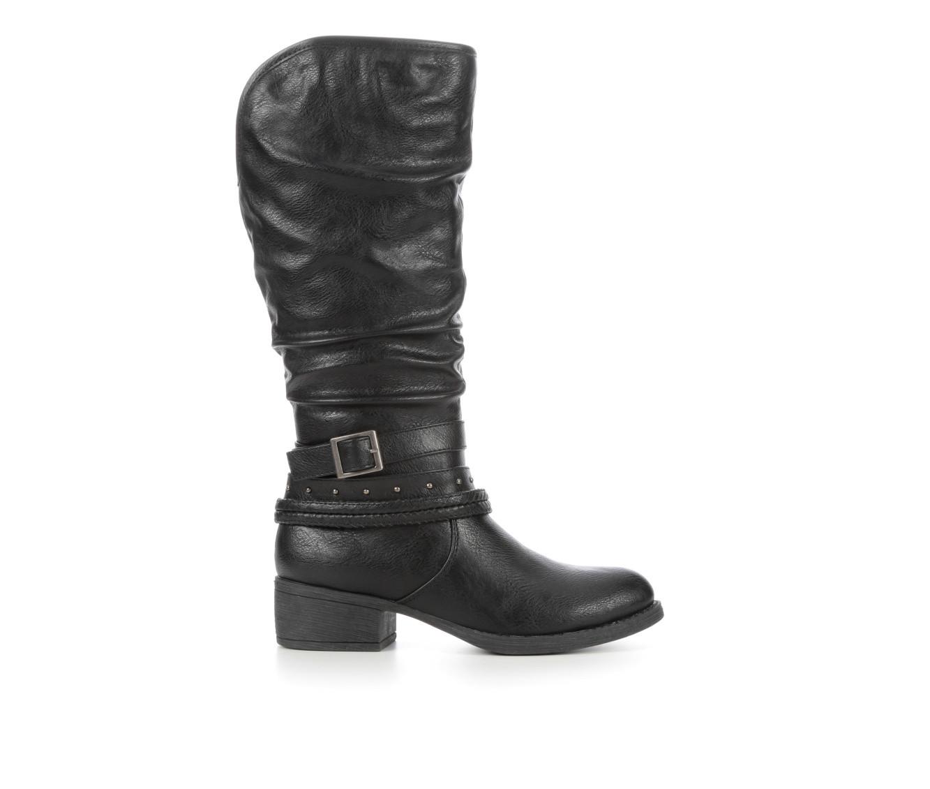 Womens knee high hot sale black boots