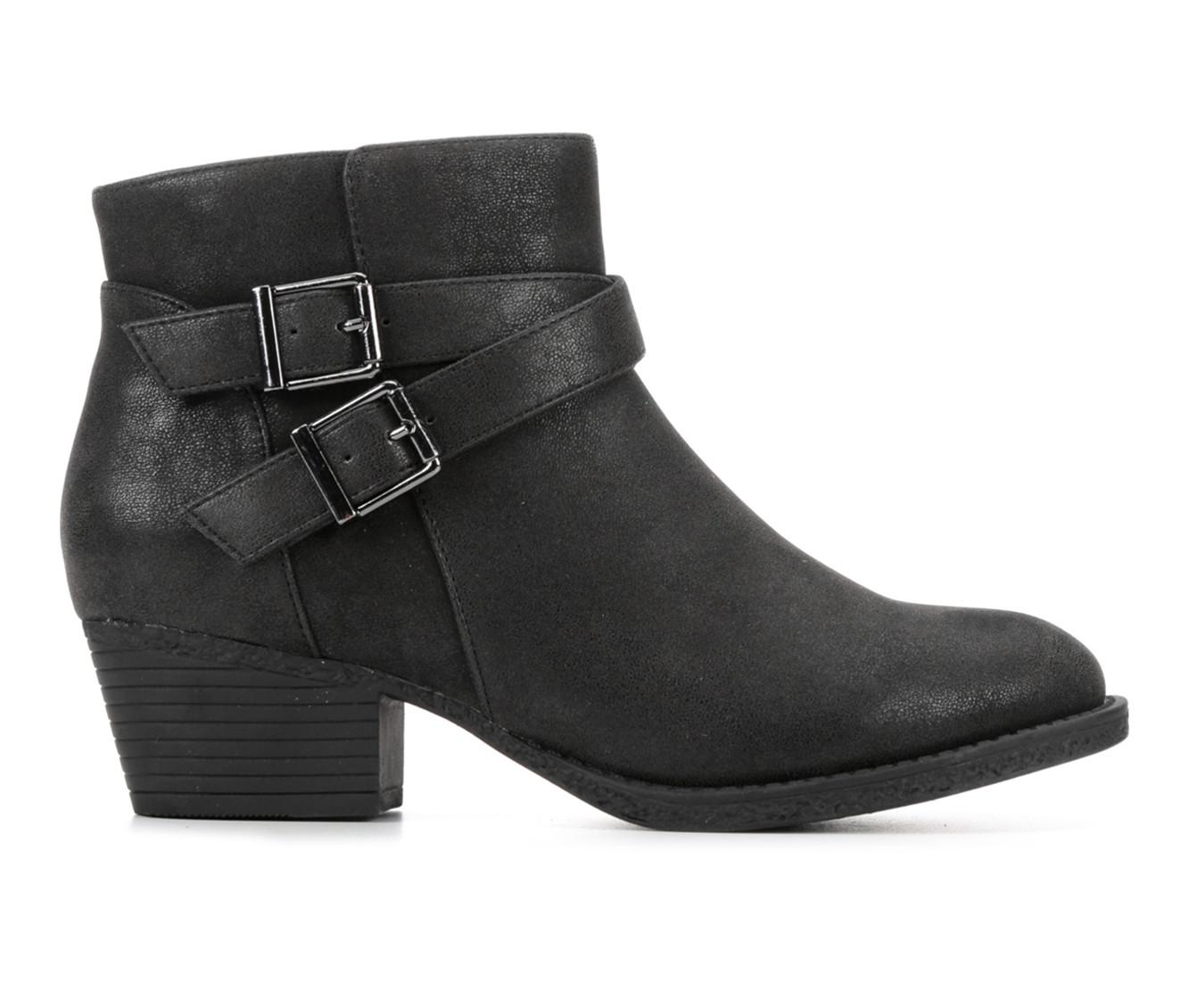 All black hot sale booties heels