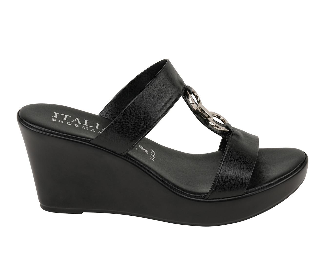 Italian shoemakers hot sale black wedge