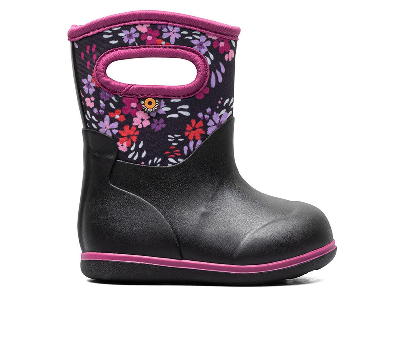 Josmo Girls Water Resistant Rain Boot Duck Boots - Silver/pink, 4 : Target